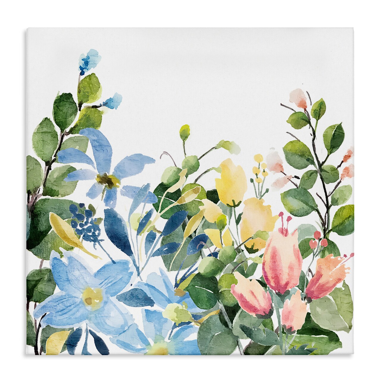 Stupell Industries Leafy Spring Blooms Canvas Wall Art Design by Kim Allen